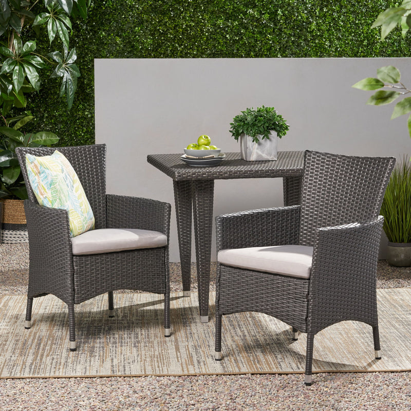 Dimensional Outdoor Dining Chair With Cushion Seat And Iron Frame (Set of 2) - R&R Furniture Gallery (Fountain Valley, CA)