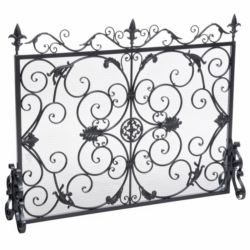Darcie - Wrought Fireplace Screen, Ornate Design - R&R Furniture Gallery (Fountain Valley, CA)