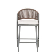 Outdoor 26" Counter Height Metal Frame Counter Stools With Scallop Shaped Backrest & Water Resistant Cushions - R&R Furniture Gallery (Fountain Valley, CA)