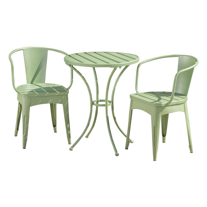 3 Piece Bistro Set With Table And 2 Chairs - Green - R&R Furniture Gallery (Fountain Valley, CA)