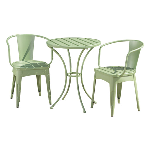 3 Piece Bistro Set With Table And 2 Chairs - Green - R&R Furniture Gallery (Fountain Valley, CA)