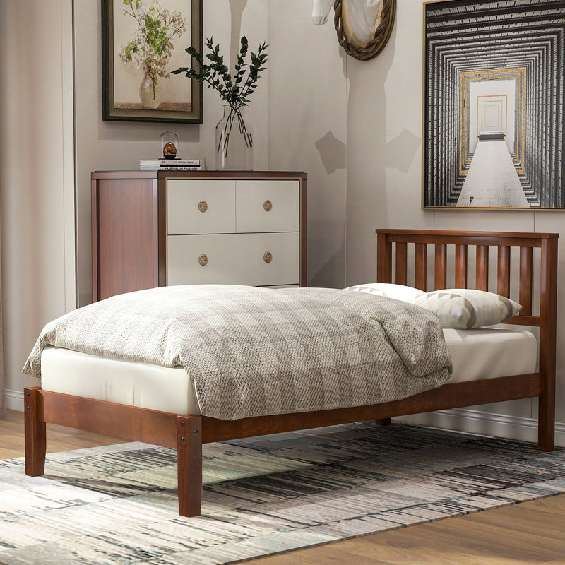 DreamHaus platform bed with headboard, footboard, and slat support shown in a modern bedroom setting.