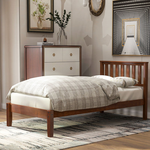 DreamHaus platform bed with headboard, footboard, and slat support shown in a modern bedroom setting.