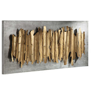 Gold metal wall decor by Uttermost featuring modern geometric design for stylish interior decoration.
