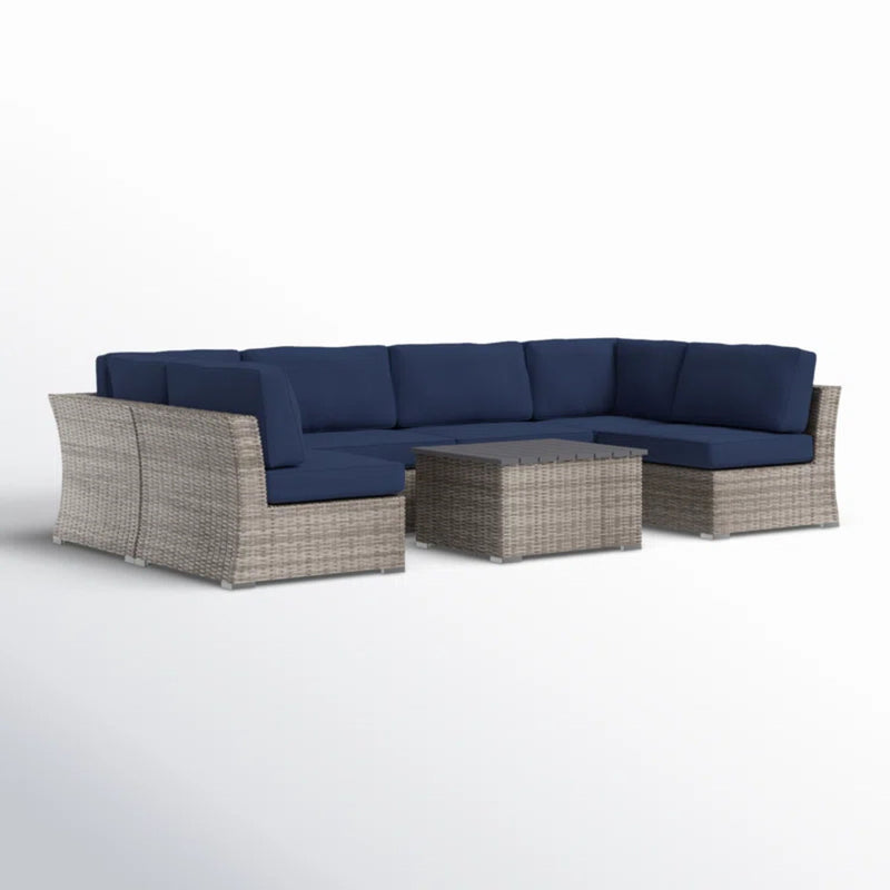 Wicker Sectional Sofa With Cushions And Table - R&R Furniture Gallery (Fountain Valley, CA)