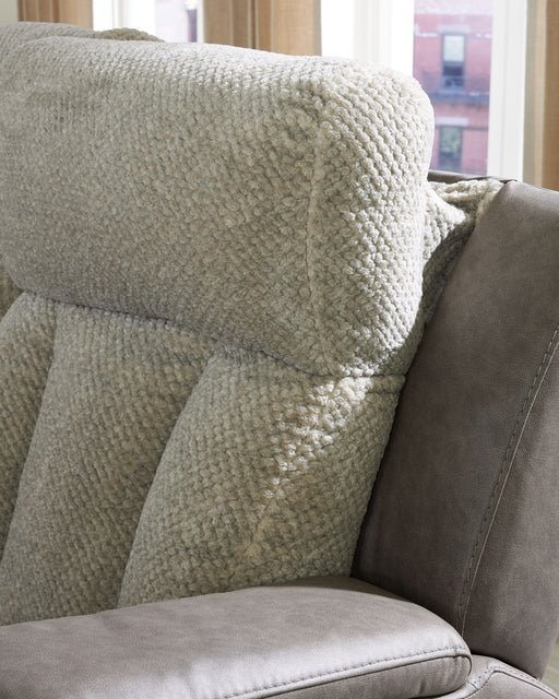 WhipLash - Power Reclining Loveseat With Console / Adj Headrest - Sisal - R&R Furniture Gallery (Fountain Valley, CA)
