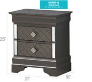 Glory Furniture Verona accent nightstand with a wooden finish and modern design, featuring a single drawer and open shelf.