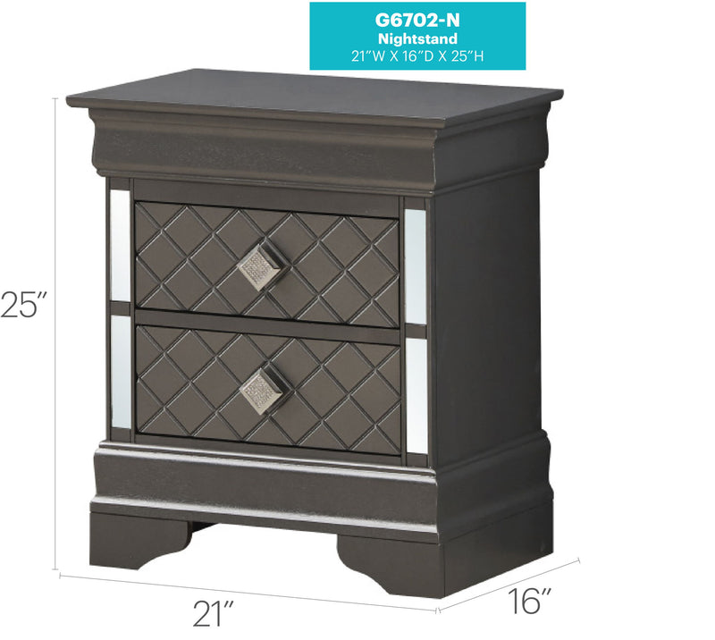 Glory Furniture Verona accent nightstand with a wooden finish and modern design, featuring a single drawer and open shelf.