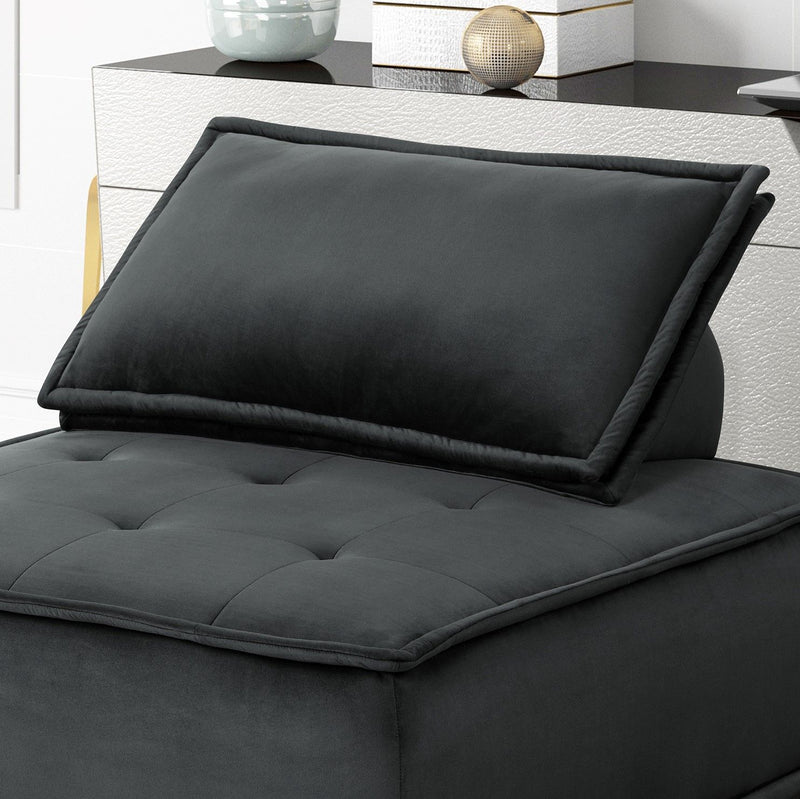 Lilola Home Anna stylish sectional sofa ottoman in neutral fabric, featuring a modern design and plush cushioning for comfort.