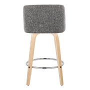 Toriano - Contemporary Fixed-Height Counter Stool With Swivel And Round Footrest (Set of 2) - R&R Furniture Gallery (Fountain Valley, CA)