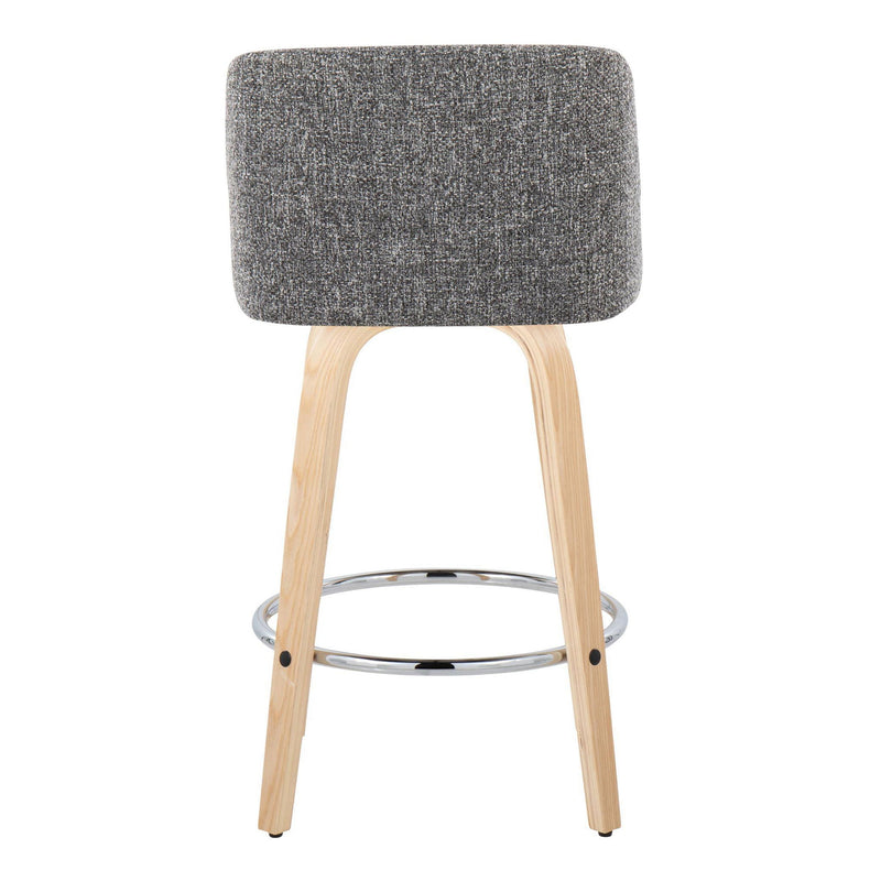 Toriano - Contemporary Fixed-Height Counter Stool With Swivel And Round Footrest (Set of 2) - R&R Furniture Gallery (Fountain Valley, CA)
