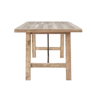 Rustic Dining Table With Metal Support - Natural - R&R Furniture Gallery (Fountain Valley, CA)