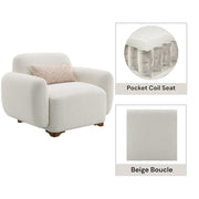 Darius - Chair With Pillow - Beige Boucle - R&R Furniture Gallery (Fountain Valley, CA)