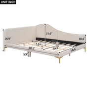 Upholstered Daybed With Headboard And Armrest, Support Legs - R&R Furniture Gallery (Fountain Valley, CA)