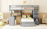 Bunk Bed With Desk, Drawers And Shelves - R&R Furniture Gallery (Fountain Valley, CA)