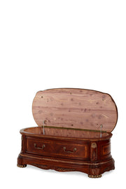 Cortina - Leather Bedside Bench - Honey Walnut - R&R Furniture Gallery (Fountain Valley, CA)