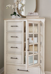 Shaybrock - Door Chest - Antique White / Brown - R&R Furniture Gallery (Fountain Valley, CA)