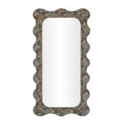 TOV Furniture Charlene 39x75-inch squiggle wall mirror with watercolor print, featuring a modern, artistic design for stylish home decor.