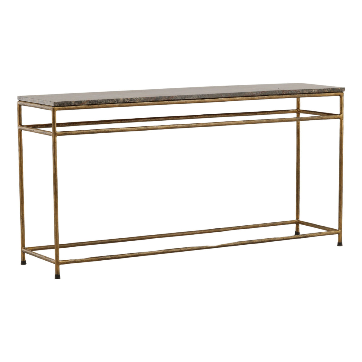 Anselmo - Console Table - Brown And Green And Antique Brass