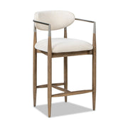 Artemis - Mixed Material Upholstered Counter Stool - Warm White - R&R Furniture Gallery (Fountain Valley, CA)