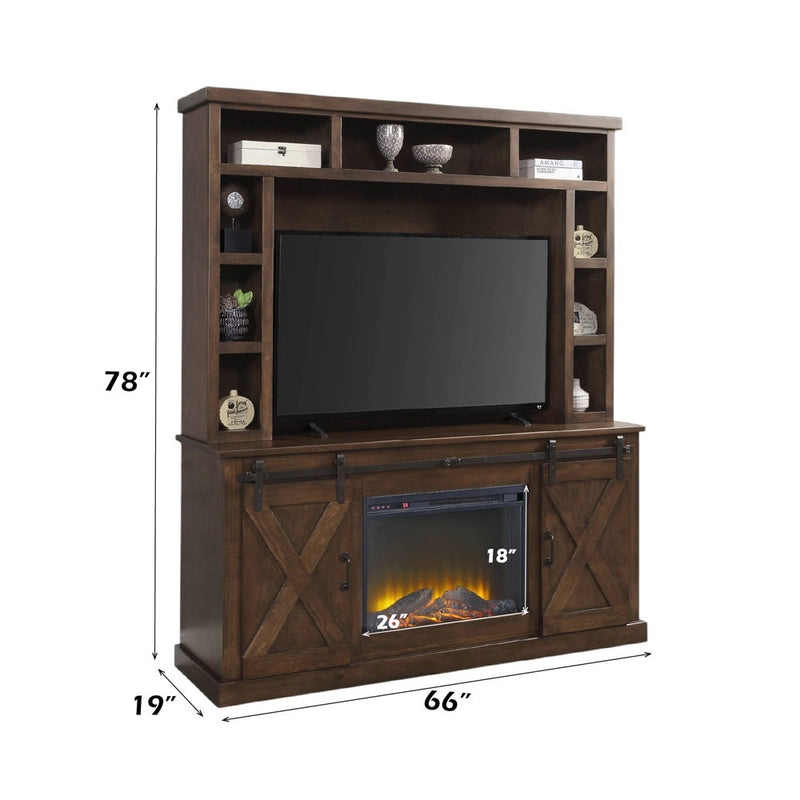 Aksel - Entertainment Center (Include 91617Fir) - Walnut - R&R Furniture Gallery (Fountain Valley, CA)