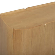 Natural ash Moora 4-door sideboard by TOV Furniture with sleek design and spacious storage, ideal for modern living spaces.