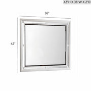 Silver Champagne Alana mirror by Glory Furniture featuring a sleek, modern design with a reflective glass surface.