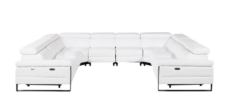 1246 - 8-Piece U-Shaped Modular Power Reclining Sectional With 4 Power Recliners And Power Headrests