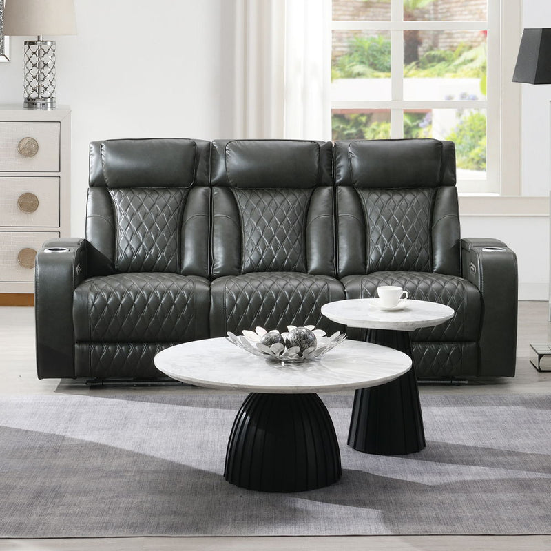 Taddeo - Power Motion Sofa With Power Headrest, USB, Wireless Charger, LED & Reading Light - Dark Gray - R&R Furniture Gallery (Fountain Valley, CA)