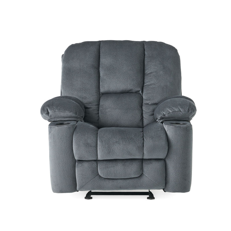 Luxurious Manual Recliner Chair With Skin-Friendly Fabric And Dual Cup Holders - R&R Furniture Gallery (Fountain Valley, CA)