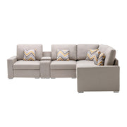 Nolan - Fabric 6 Piece Sectional Sofa With Pillows And Interchangeable Legs - R&R Furniture Gallery (Fountain Valley, CA)