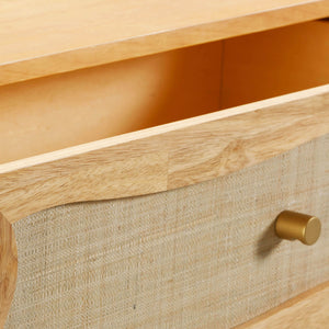 Grappa - Wood & Rattan Wavy Dresser - Natural - R&R Furniture Gallery (Fountain Valley, CA)