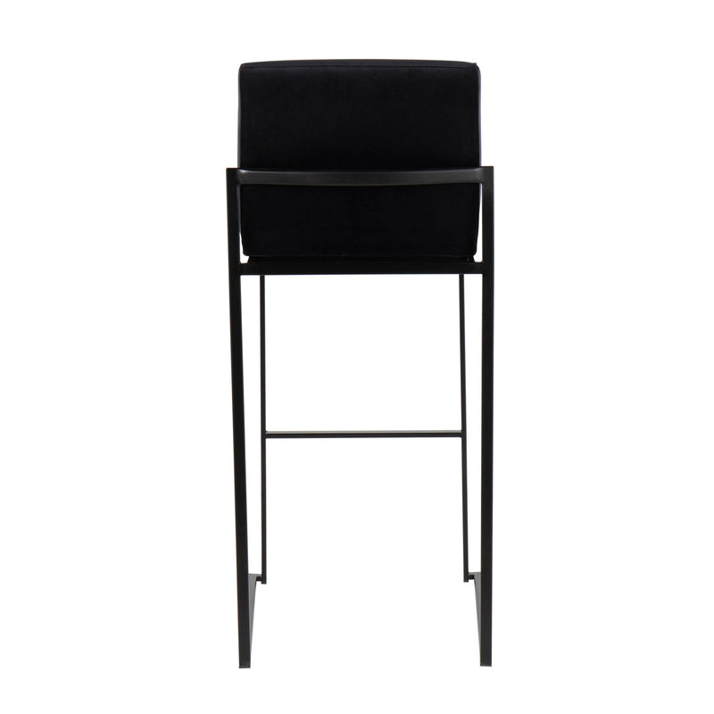 Lumi Source Fuji contemporary high back barstool with elegant design, featuring a sleek wooden frame and cushioned seat.