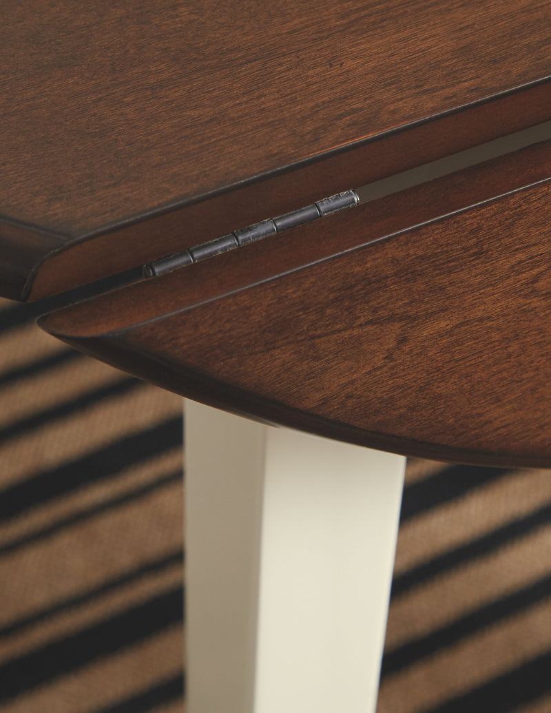 Woodanville - Round DRM Drop Leaf Table - Cream / Brown - R&R Furniture Gallery (Fountain Valley, CA)