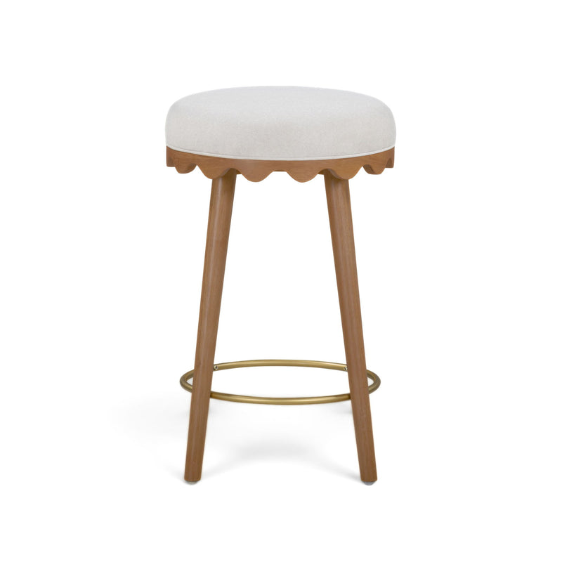 Oodle - Performance Vegan Mohair Light Walnut Stool