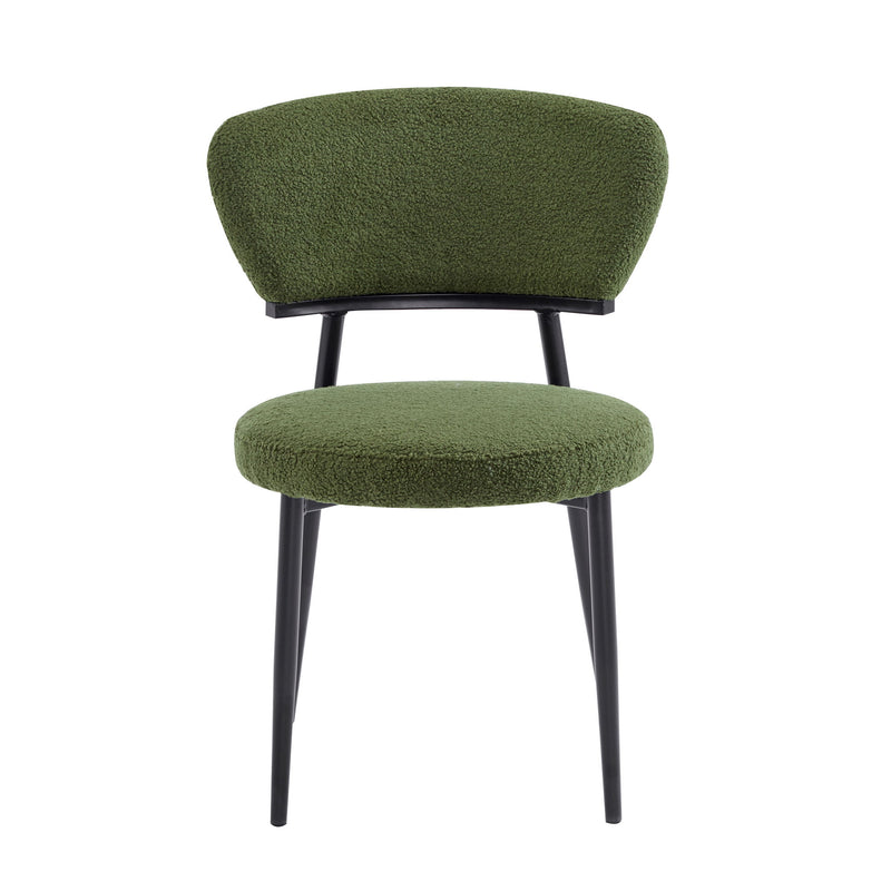 Upholstered Dining Chair (Set of 2) - Green Fabric - R&R Furniture Gallery (Fountain Valley, CA)