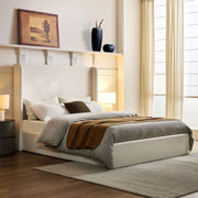 Carmen - Full Size Upholstered Wingback Bed - Ivory - R&R Furniture Gallery (Fountain Valley, CA)
