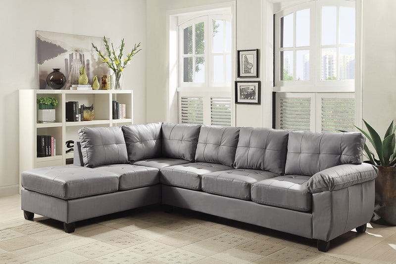 Glory Furniture Gallant stationary sectional sofa with modern design, featuring plush cushions and spacious seating in a stylish living room setting.