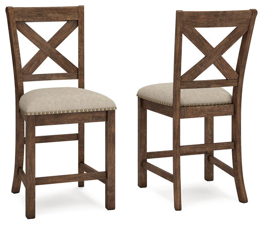 Moriville - Upholstered Barstool (Set of 2) - Beige - R&R Furniture Gallery (Fountain Valley, CA)