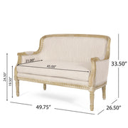 Noble House Inspired Style stationary loveseat with plush upholstery and modern design, perfect for cozy living room seating.