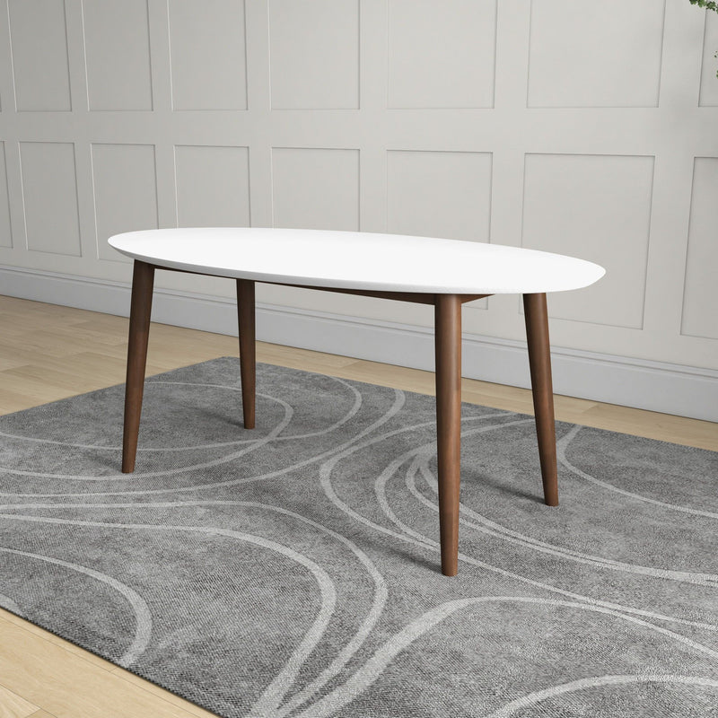 Ada - Mid-Century Modern Style Oval Dining Table - R&R Furniture Gallery (Fountain Valley, CA)