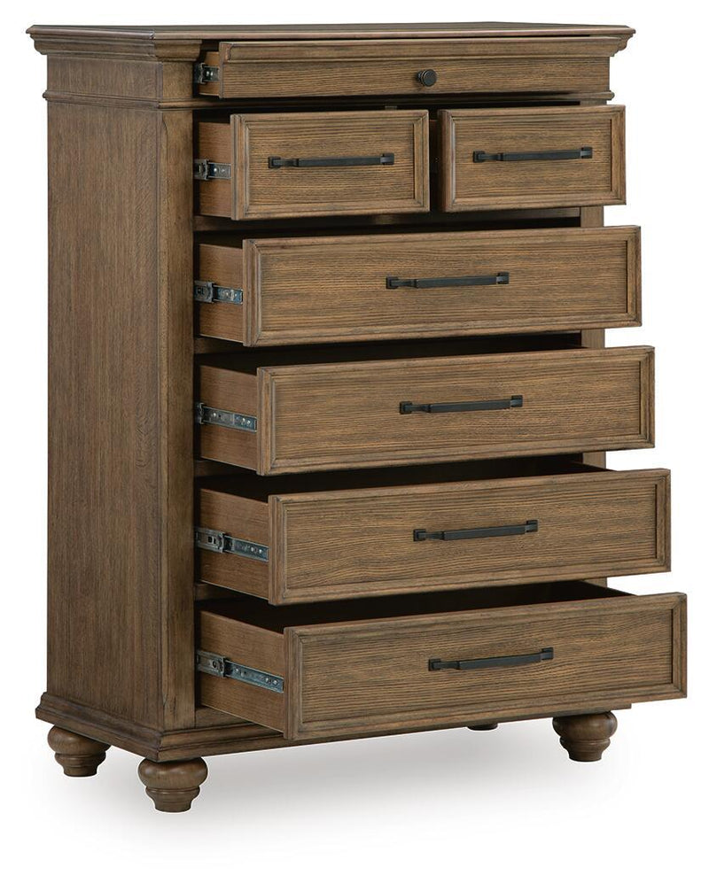 Signature Design by Ashley Karallin medium brown seven-drawer accent chest with sleek hardware and spacious storage.