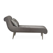 Roxbury Park - Velvet Chaise - Gray Pearl / Stainless Steel - R&R Furniture Gallery (Fountain Valley, CA)