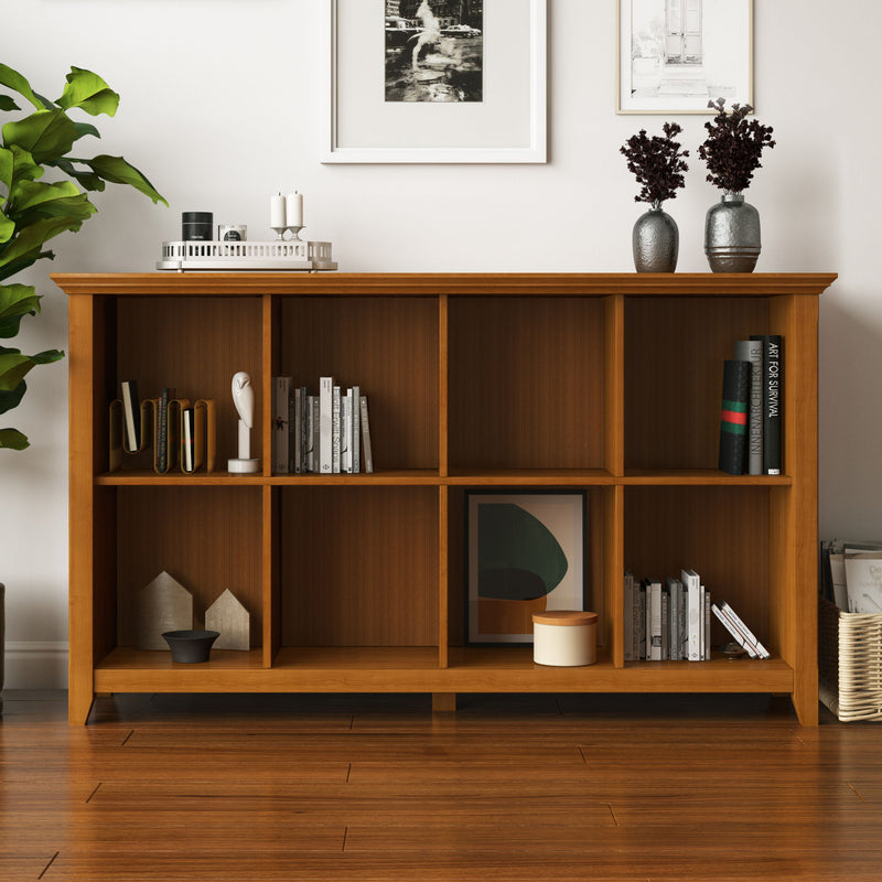 Simpli-Home Acadian handcrafted cube storage organizer with multiple open compartments for versatile home organization.