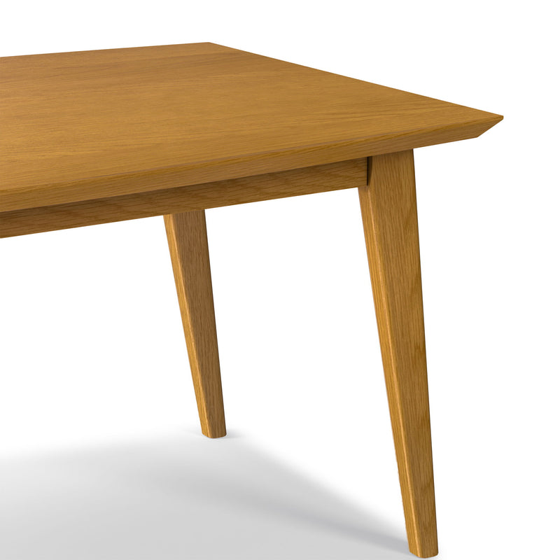 Simpli-Home Draper rectangular dining table with wooden top and sturdy legs, ideal for modern dining rooms