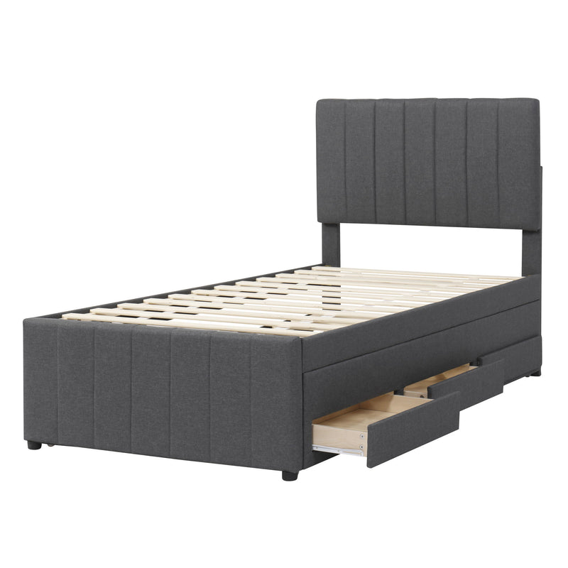 Upholstered Design Platform Bed With Trundle - R&R Furniture Gallery (Fountain Valley, CA)