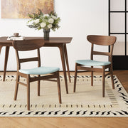 Mid Century Dining Chairs With Cushioned Seats And Wood Frame (Set of 2) - R&R Furniture Gallery (Fountain Valley, CA)