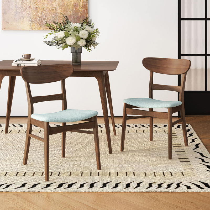 Mid Century Dining Chairs With Cushioned Seats And Wood Frame (Set of 2) - R&R Furniture Gallery (Fountain Valley, CA)