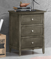 Glory Furniture Dove Tailed Drawers 3 Drawer Accent Nightstand with wood finish and modern design, featuring sleek handles and sturdy construction.