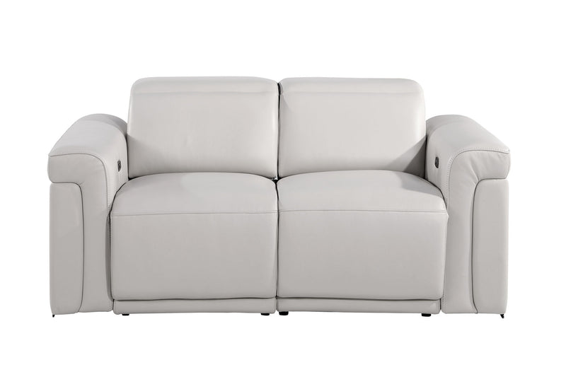 1126 - Top Grain Power Reclining Italian Leather Loveseat - R&R Furniture Gallery (Fountain Valley, CA)
